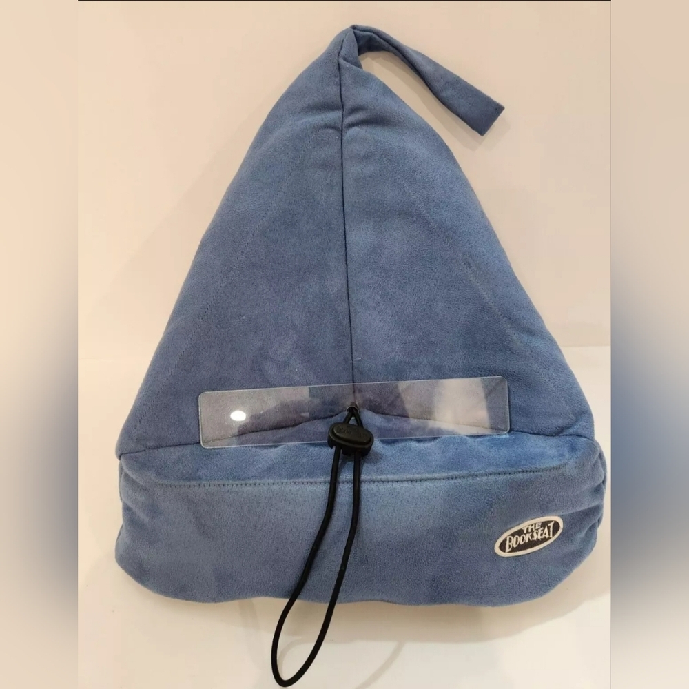 The Book Seat - IPAD, Tablet, Game Console, Book Holder and Travel Pillow - Blue